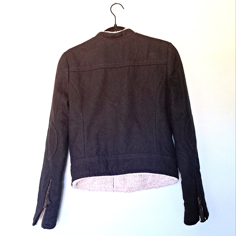 Sherpa-Lined Wool Coat - Picture 3 of 7